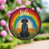 Labrador Black Rainbow Bridge Personalised Stained Glass Effect Suncatcher